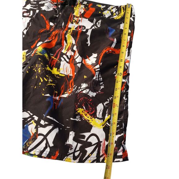 Waimea Board Shorts Mens Sz 36 Black Graffiti Paint Color Splash Art Swim Trunks - Picture 9 of 15